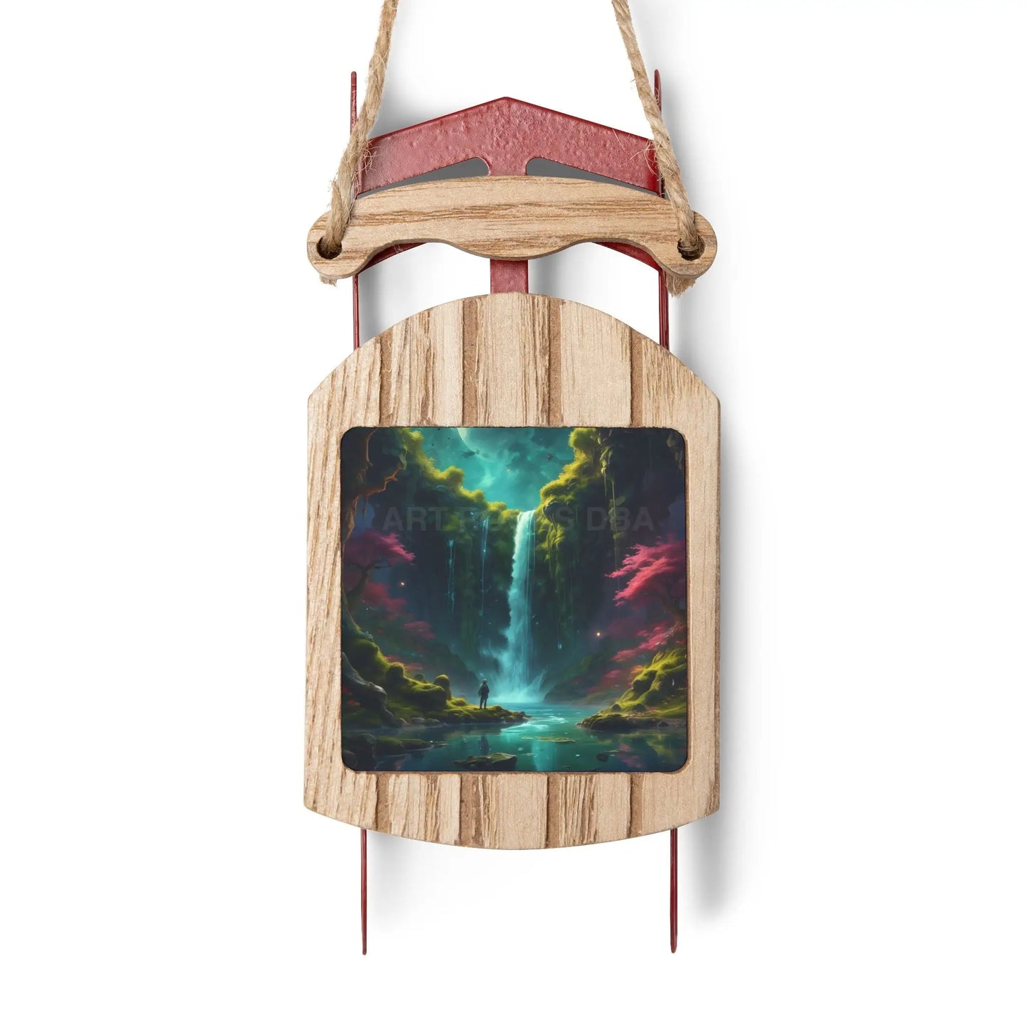 Fantasy Fairy Waterfall Sled Ornament - 2.1’’ × 4.6’’ / 1 pc - Home Decor