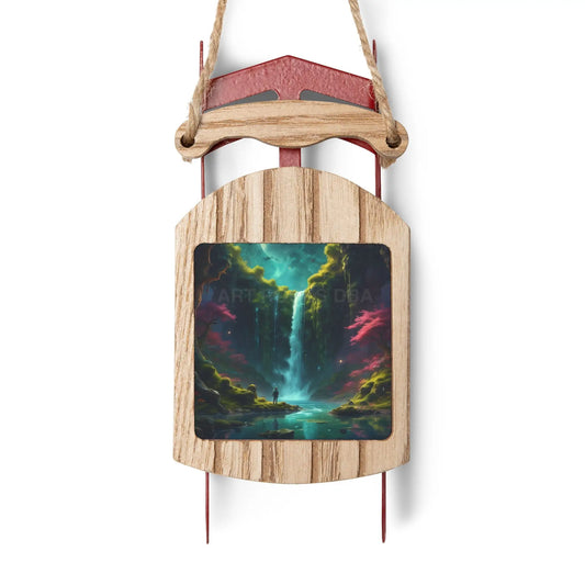 Fantasy Fairy Waterfall Sled Ornament - 2.1’’ × 4.6’’ / 1 pc - Home Decor