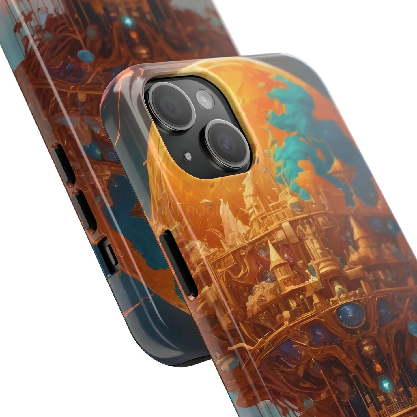 Fantasy Golden World Phone Case Durable Phone Cover Unique Artwork Case Gift for Gamers Cosmic Aesthetic Phone