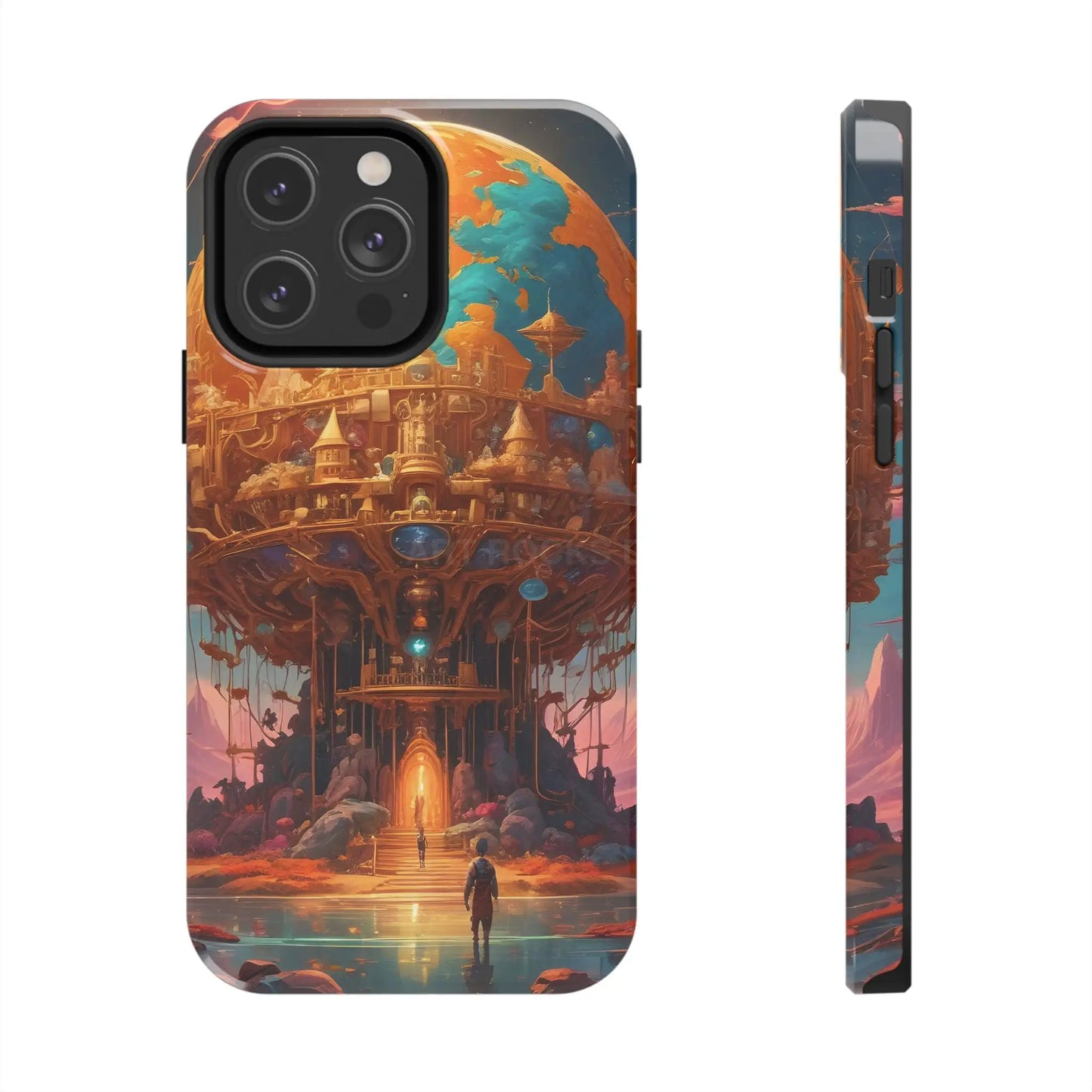 Fantasy Golden World Phone Case Durable Phone Cover Unique Artwork Case Gift for Gamers Cosmic Aesthetic Phone