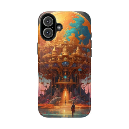 Fantasy Golden World Phone Case Durable Phone Cover Unique Artwork Case Gift for Gamers Cosmic Aesthetic Phone