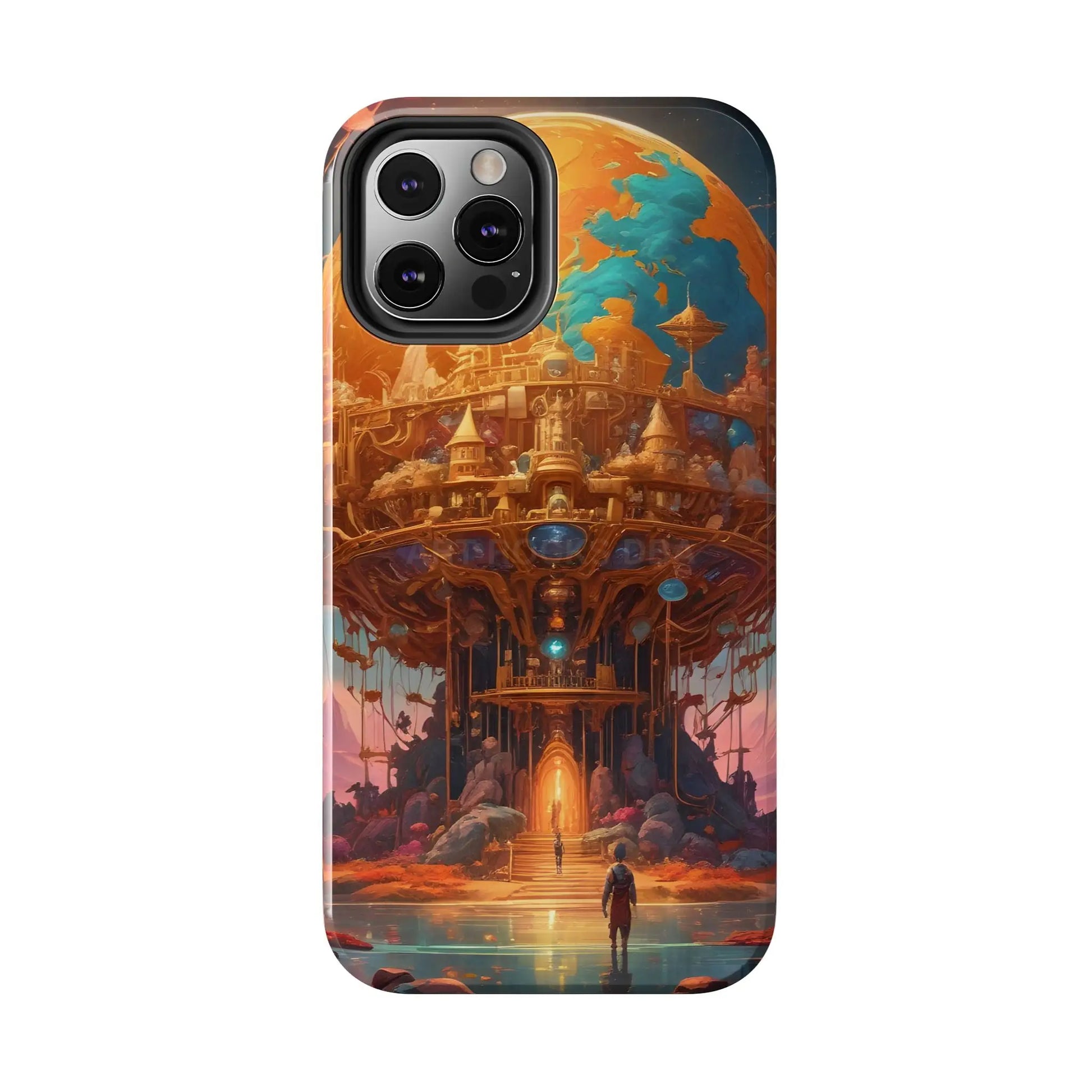 Fantasy Golden World Phone Case Durable Phone Cover Unique Artwork Case Gift for Gamers Cosmic Aesthetic Phone
