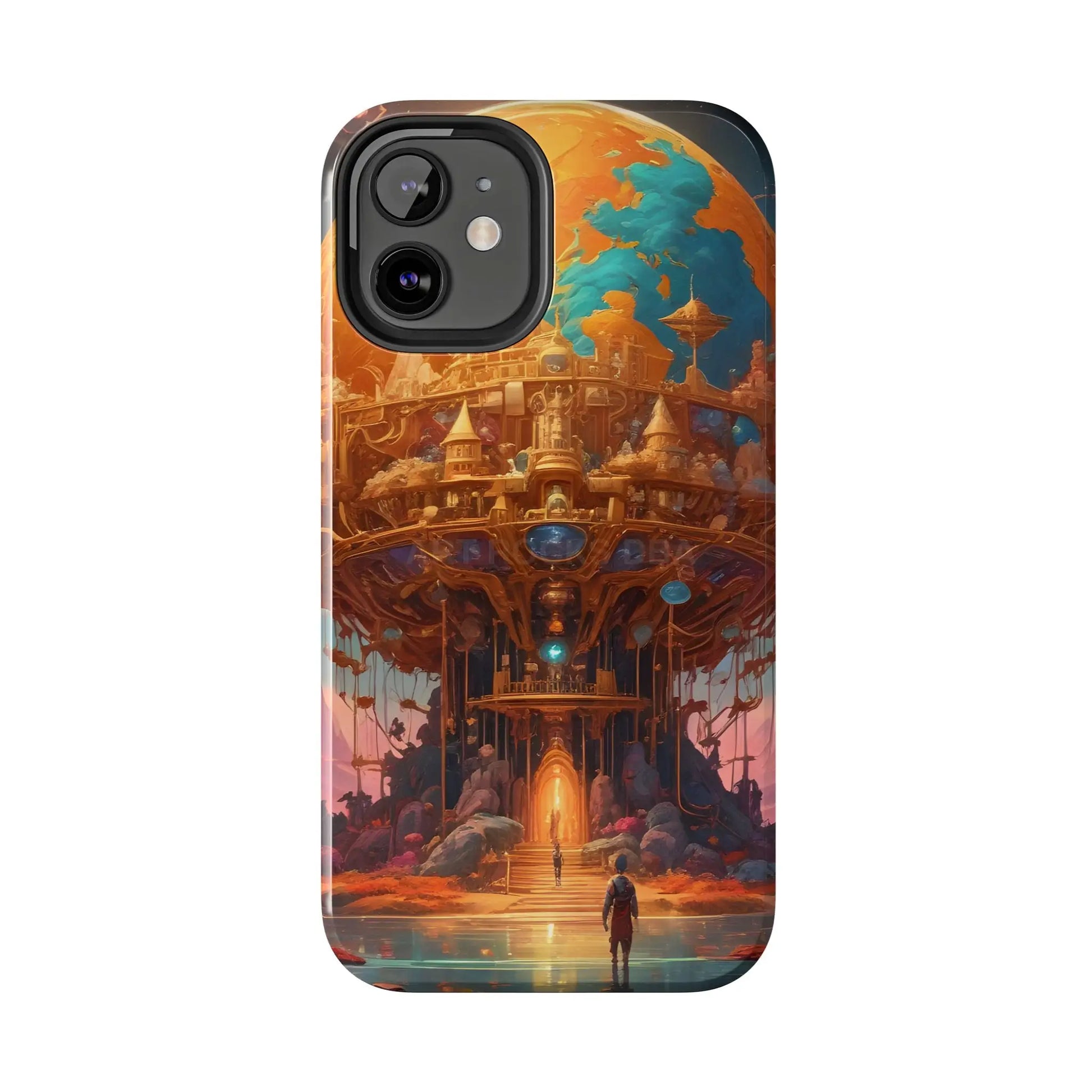Fantasy Golden World Phone Case Durable Phone Cover Unique Artwork Case Gift for Gamers Cosmic Aesthetic Phone