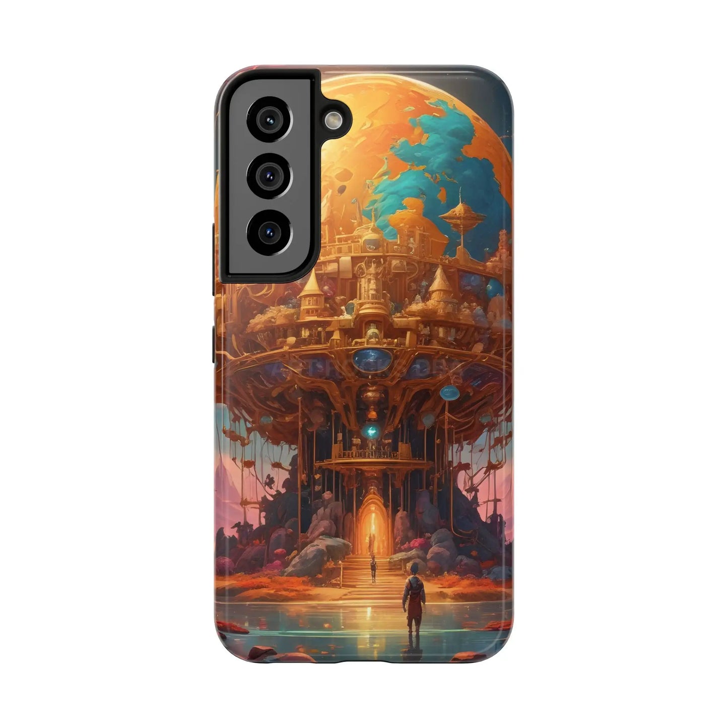 Fantasy Golden World Phone Case Durable Phone Cover Unique Artwork Case Gift for Gamers Cosmic Aesthetic Phone