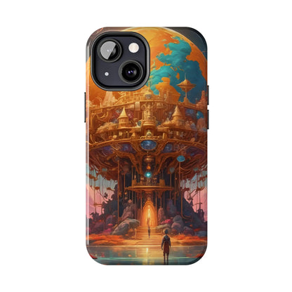 Fantasy Golden World Phone Case Durable Phone Cover Unique Artwork Case Gift for Gamers Cosmic Aesthetic Phone