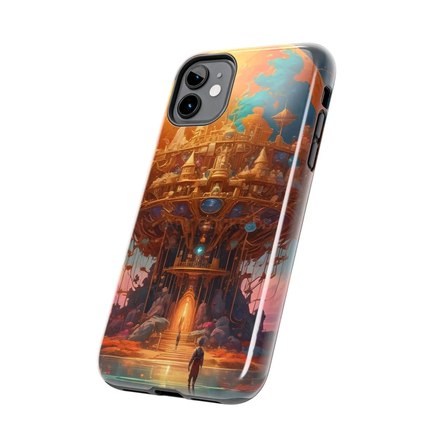 Fantasy Golden World Phone Case Durable Phone Cover Unique Artwork Case Gift for Gamers Cosmic Aesthetic Phone