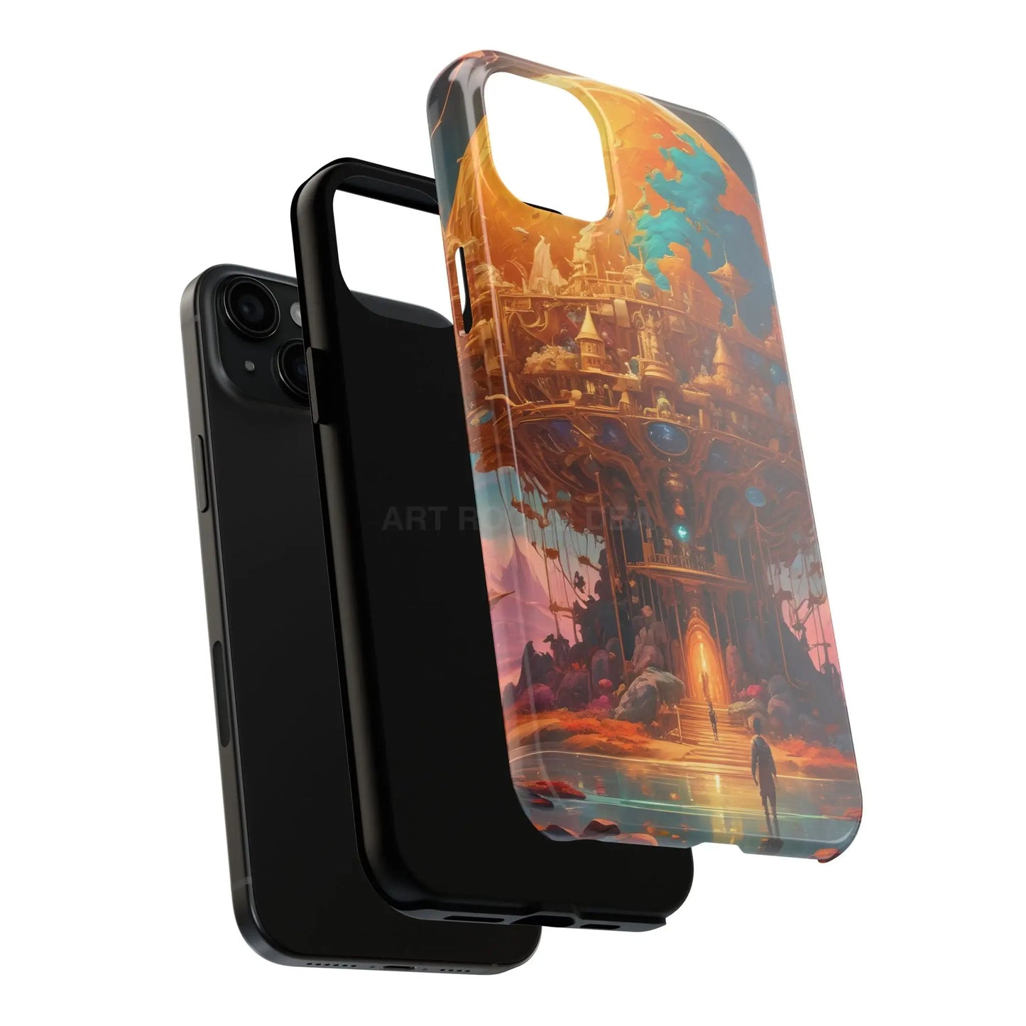 Fantasy Golden World Phone Case Durable Phone Cover Unique Artwork Case Gift for Gamers Cosmic Aesthetic Phone
