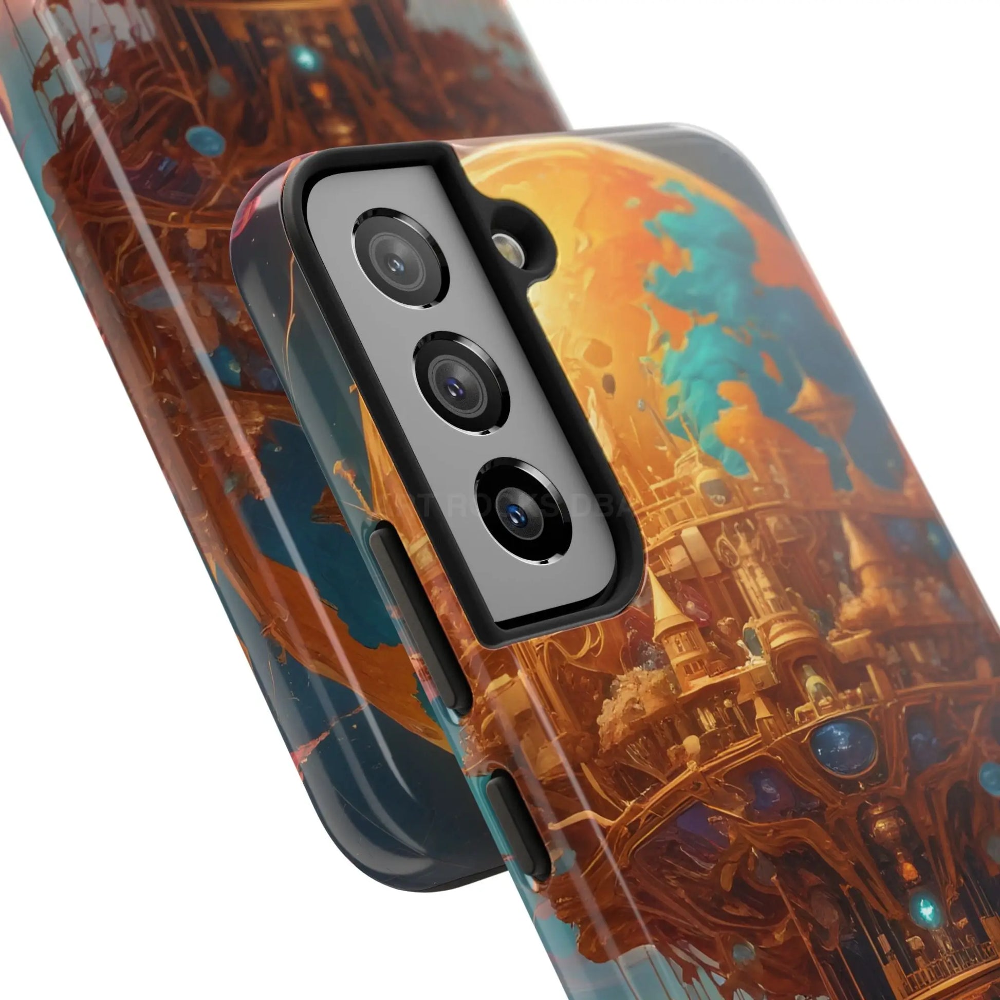 Fantasy Golden World Phone Case Durable Phone Cover Unique Artwork Case Gift for Gamers Cosmic Aesthetic Phone
