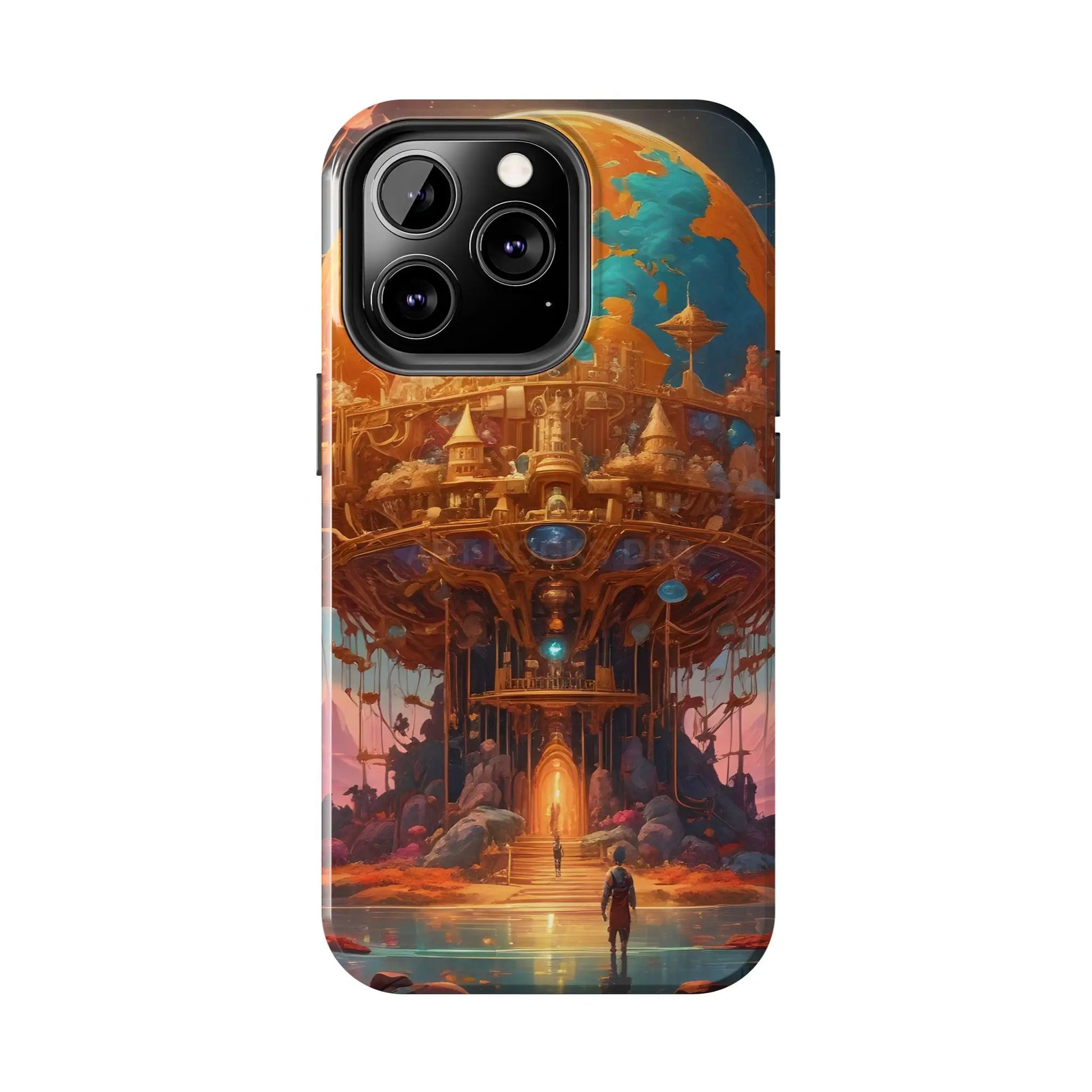 Fantasy Golden World Phone Case Durable Phone Cover Unique Artwork Case Gift for Gamers Cosmic Aesthetic Phone