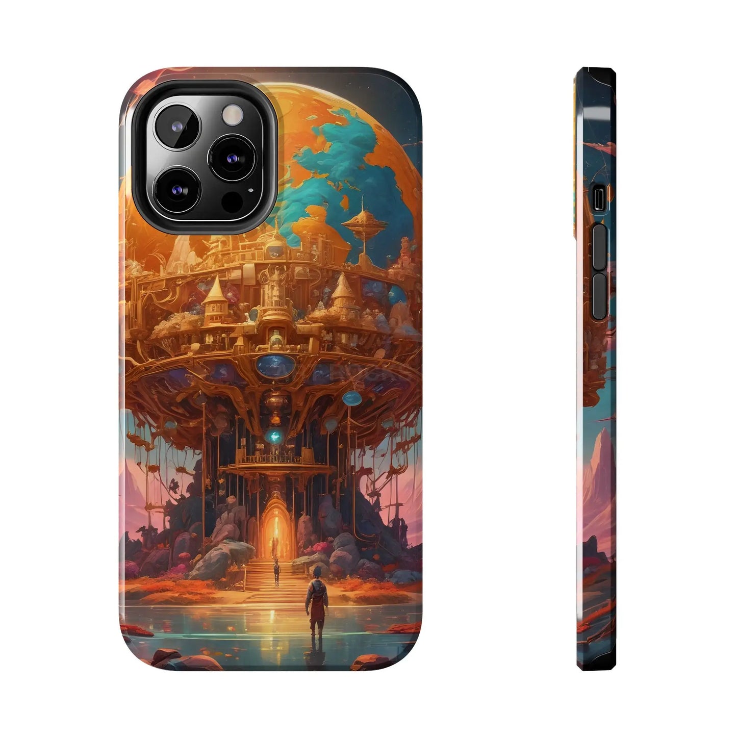 Fantasy Golden World Phone Case Durable Phone Cover Unique Artwork Case Gift for Gamers Cosmic Aesthetic Phone