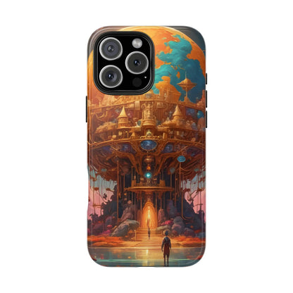 Fantasy Golden World Phone Case Durable Phone Cover Unique Artwork Case Gift for Gamers Cosmic Aesthetic Phone