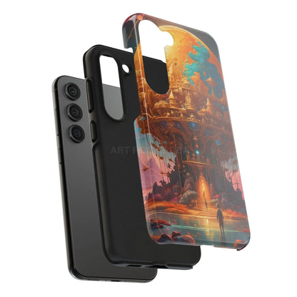 Fantasy Golden World Phone Case Durable Phone Cover Unique Artwork Case Gift for Gamers Cosmic Aesthetic Phone