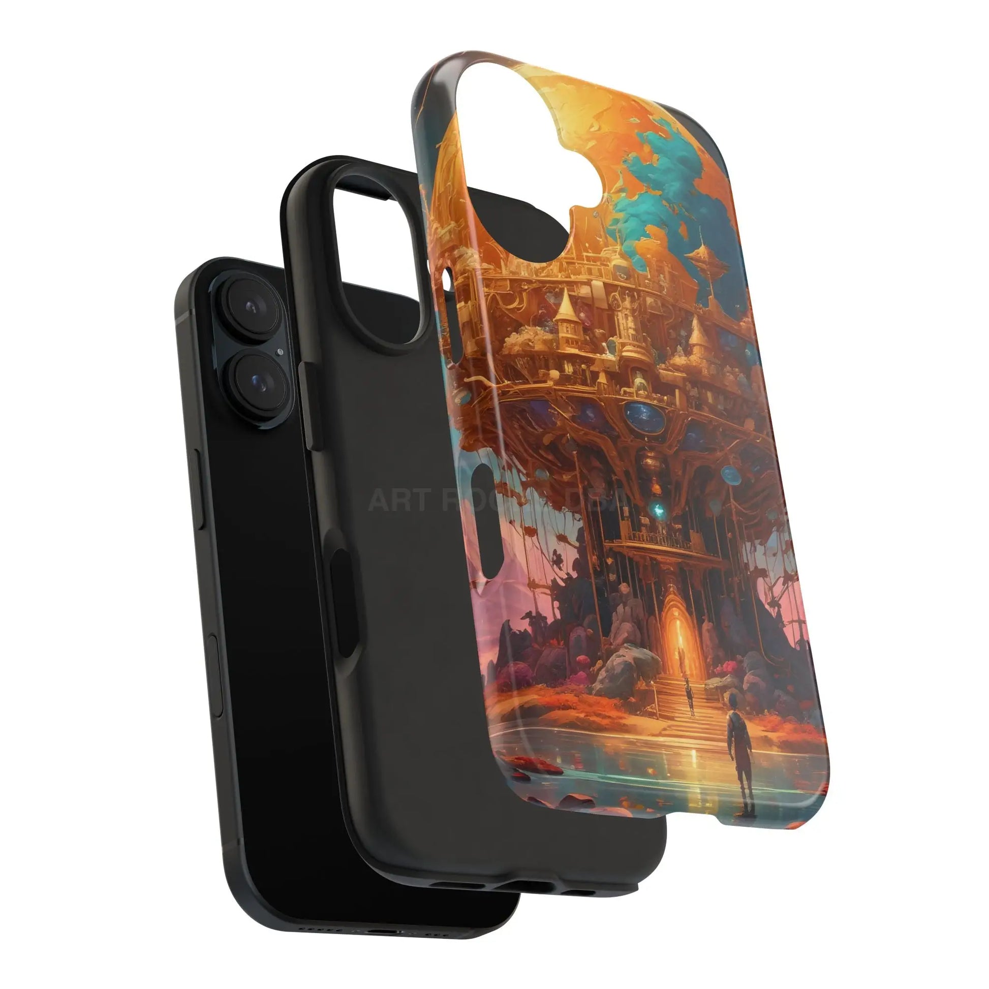 Fantasy Golden World Phone Case Durable Phone Cover Unique Artwork Case Gift for Gamers Cosmic Aesthetic Phone