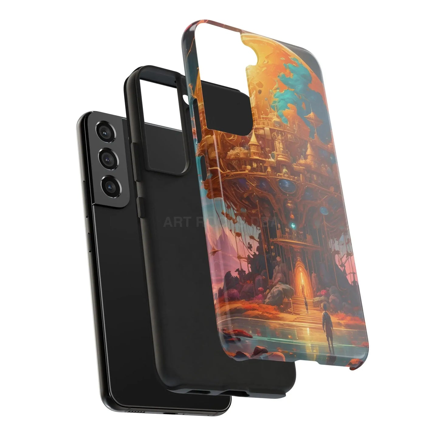 Fantasy Golden World Phone Case Durable Phone Cover Unique Artwork Case Gift for Gamers Cosmic Aesthetic Phone