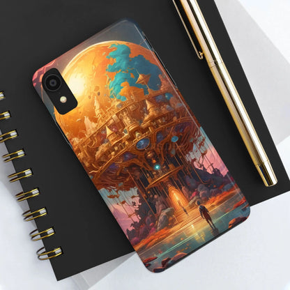 Fantasy Golden World Phone Case Durable Phone Cover Unique Artwork Case Gift for Gamers Cosmic Aesthetic Phone