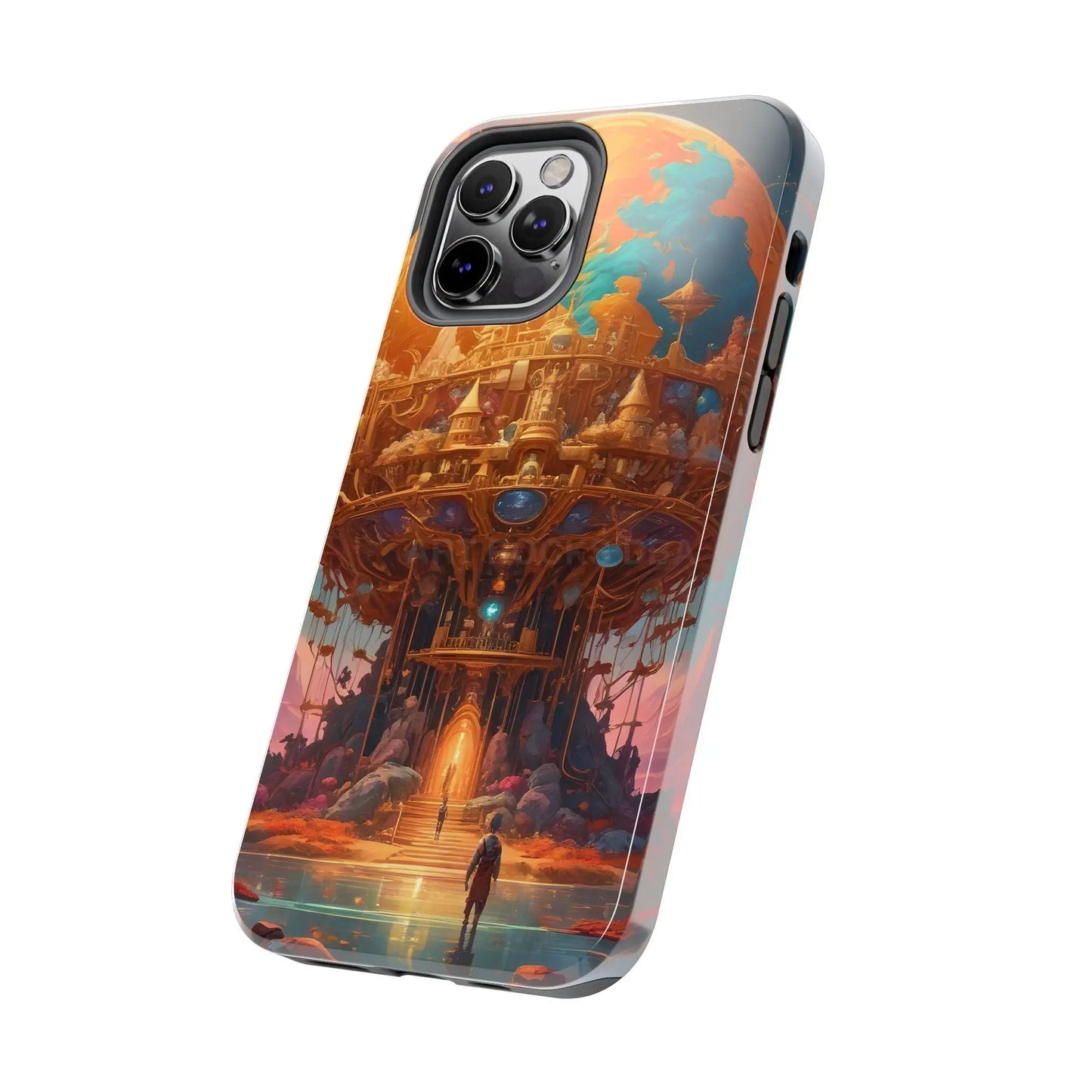 Fantasy Golden World Phone Case Durable Phone Cover Unique Artwork Case Gift for Gamers Cosmic Aesthetic Phone