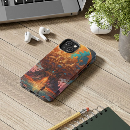 Fantasy Golden World Phone Case Durable Phone Cover Unique Artwork Case Gift for Gamers Cosmic Aesthetic Phone