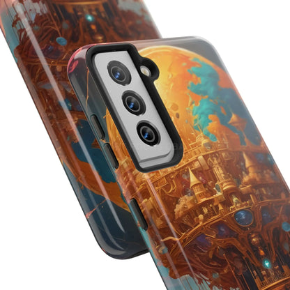 Fantasy Golden World Phone Case Durable Phone Cover Unique Artwork Case Gift for Gamers Cosmic Aesthetic Phone