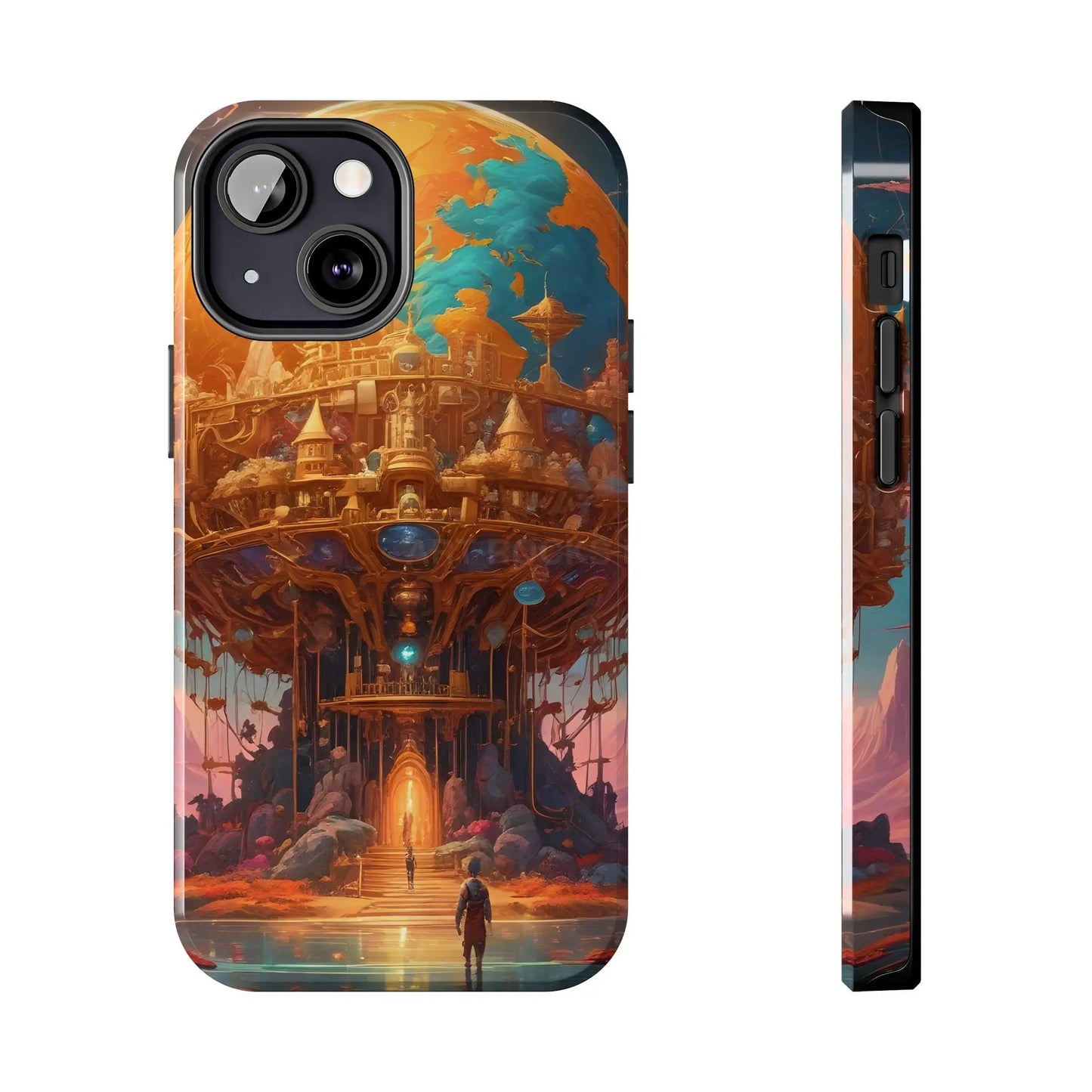 Fantasy Golden World Phone Case Durable Phone Cover Unique Artwork Case Gift for Gamers Cosmic Aesthetic Phone