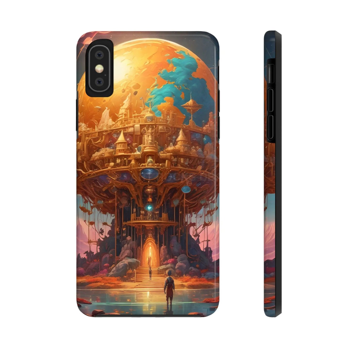 Fantasy Golden World Phone Case Durable Phone Cover Unique Artwork Case Gift for Gamers Cosmic Aesthetic Phone