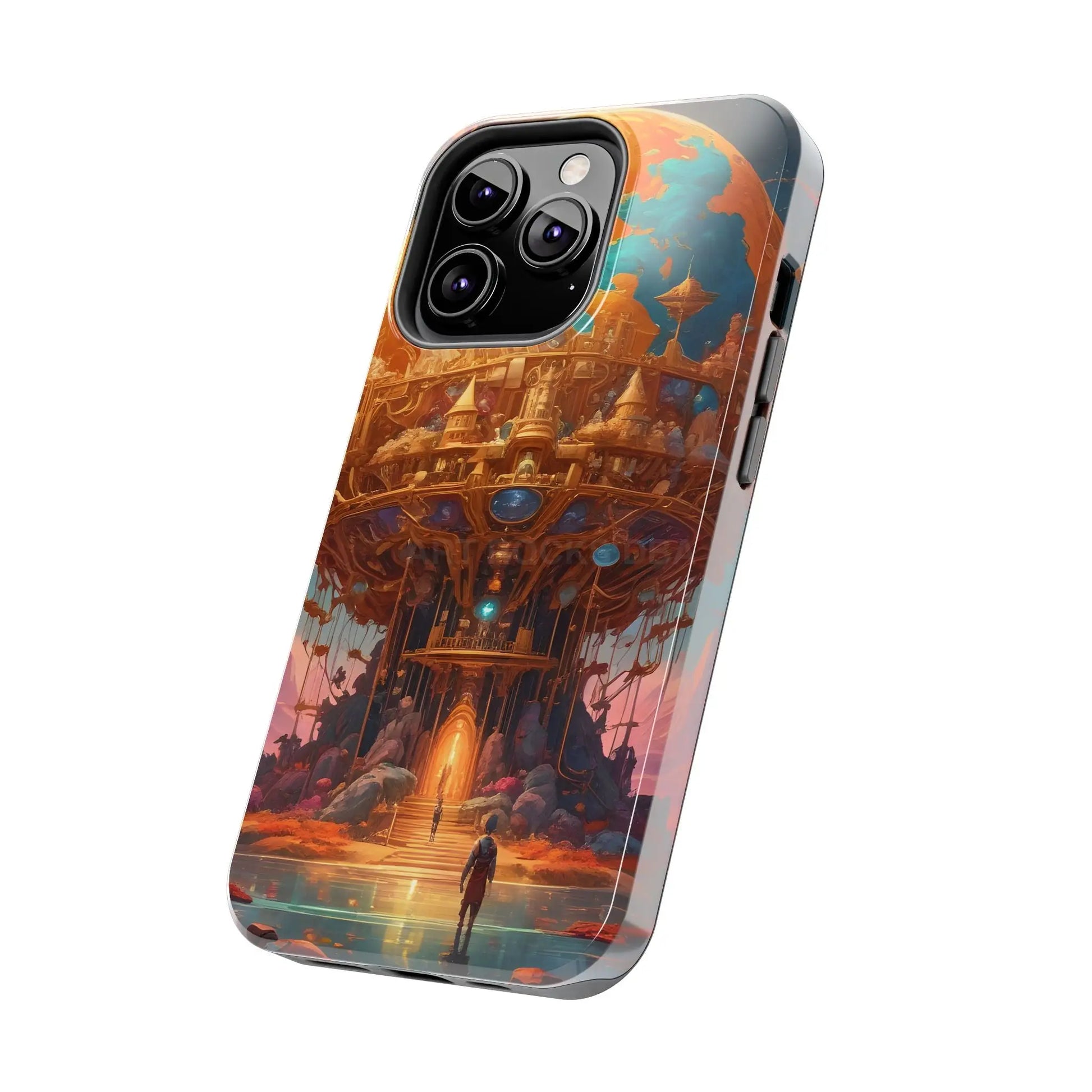Fantasy Golden World Phone Case Durable Phone Cover Unique Artwork Case Gift for Gamers Cosmic Aesthetic Phone