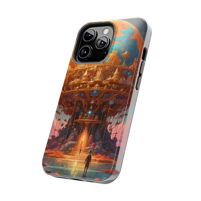 Fantasy Golden World Phone Case Durable Phone Cover Unique Artwork Case Gift for Gamers Cosmic Aesthetic Phone