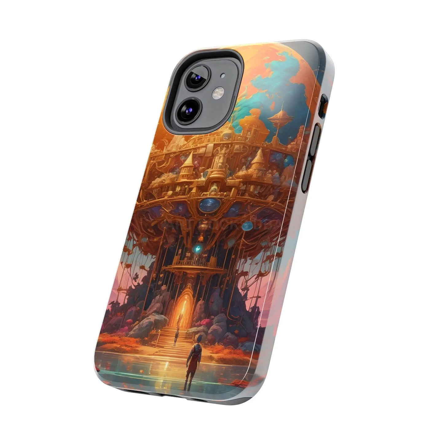 Fantasy Golden World Phone Case Durable Phone Cover Unique Artwork Case Gift for Gamers Cosmic Aesthetic Phone