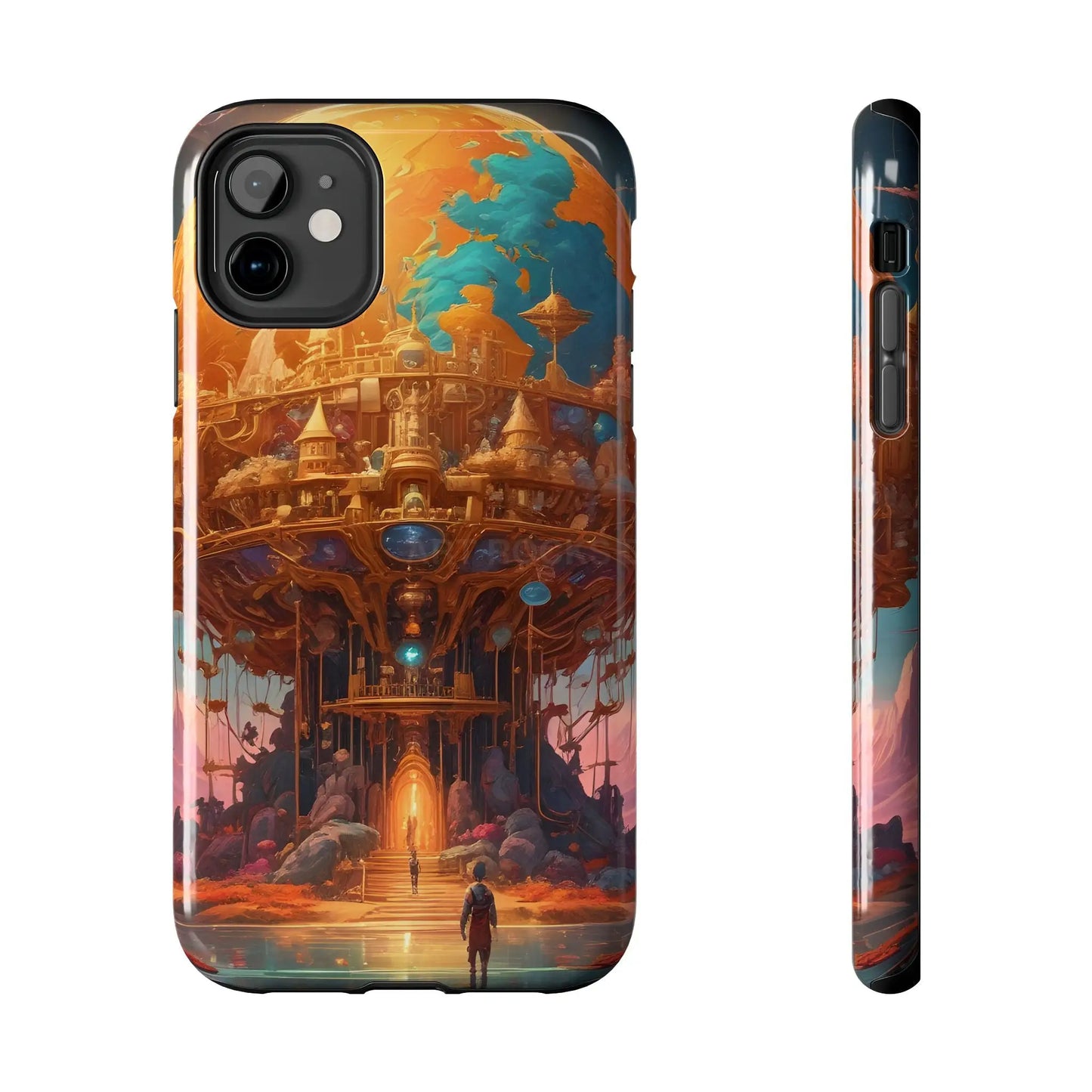 Fantasy Golden World Phone Case Durable Phone Cover Unique Artwork Case Gift for Gamers Cosmic Aesthetic Phone