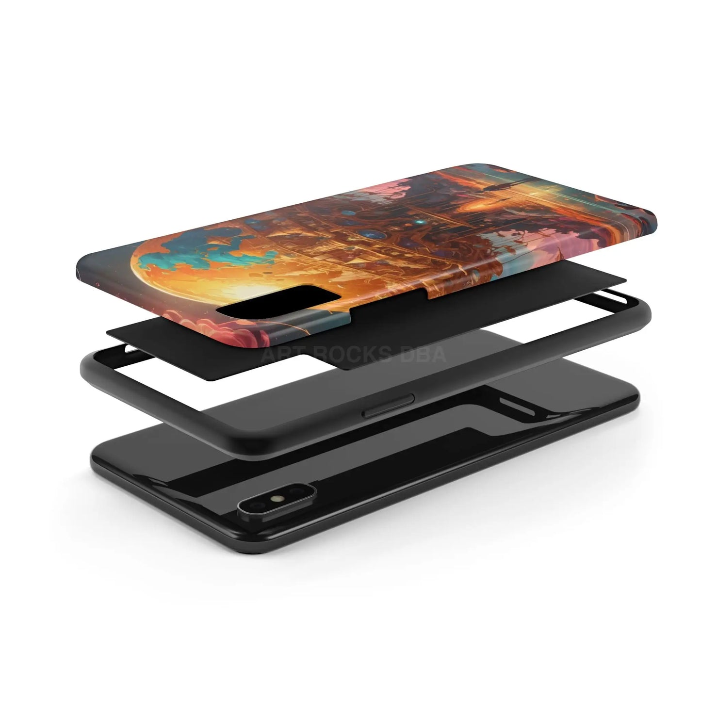 Fantasy Golden World Phone Case Durable Phone Cover Unique Artwork Case Gift for Gamers Cosmic Aesthetic Phone