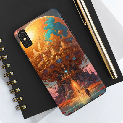 Fantasy Golden World Phone Case Durable Phone Cover Unique Artwork Case Gift for Gamers Cosmic Aesthetic Phone