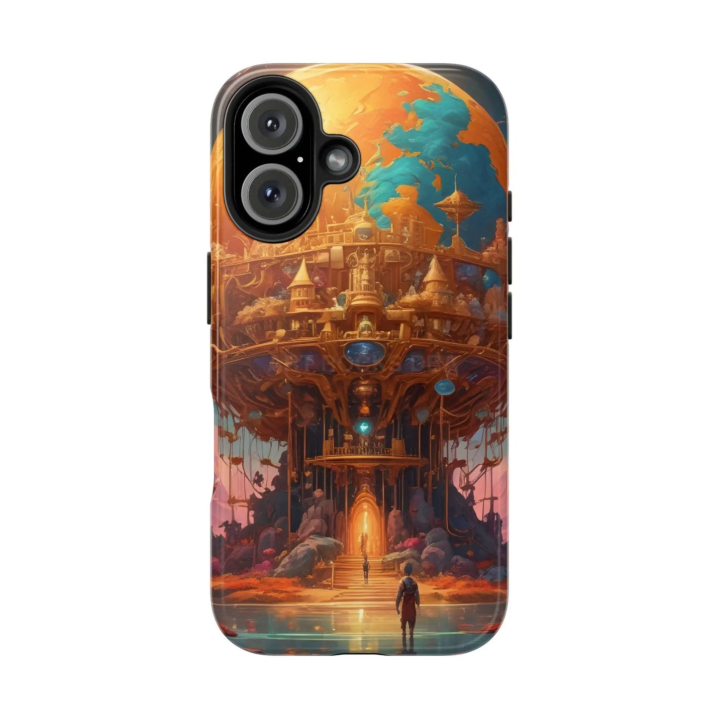 Fantasy Golden World Phone Case Durable Phone Cover Unique Artwork Case Gift for Gamers Cosmic Aesthetic Phone