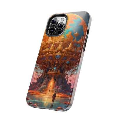Fantasy Golden World Phone Case Durable Phone Cover Unique Artwork Case Gift for Gamers Cosmic Aesthetic Phone