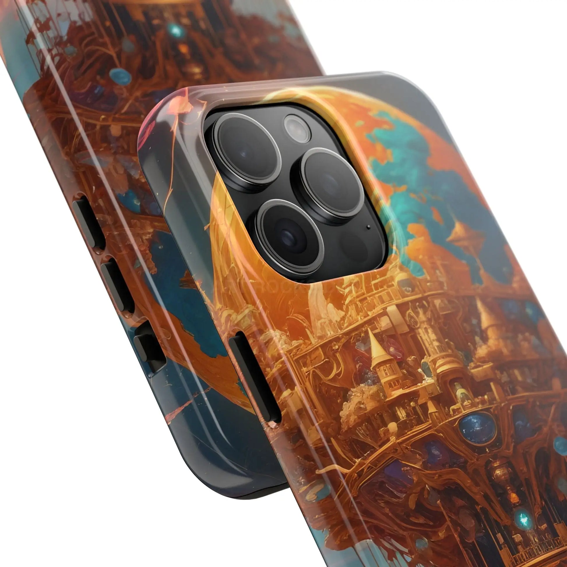 Fantasy Golden World Phone Case Durable Phone Cover Unique Artwork Case Gift for Gamers Cosmic Aesthetic Phone