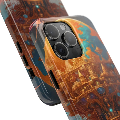 Fantasy Golden World Phone Case Durable Phone Cover Unique Artwork Case Gift for Gamers Cosmic Aesthetic Phone
