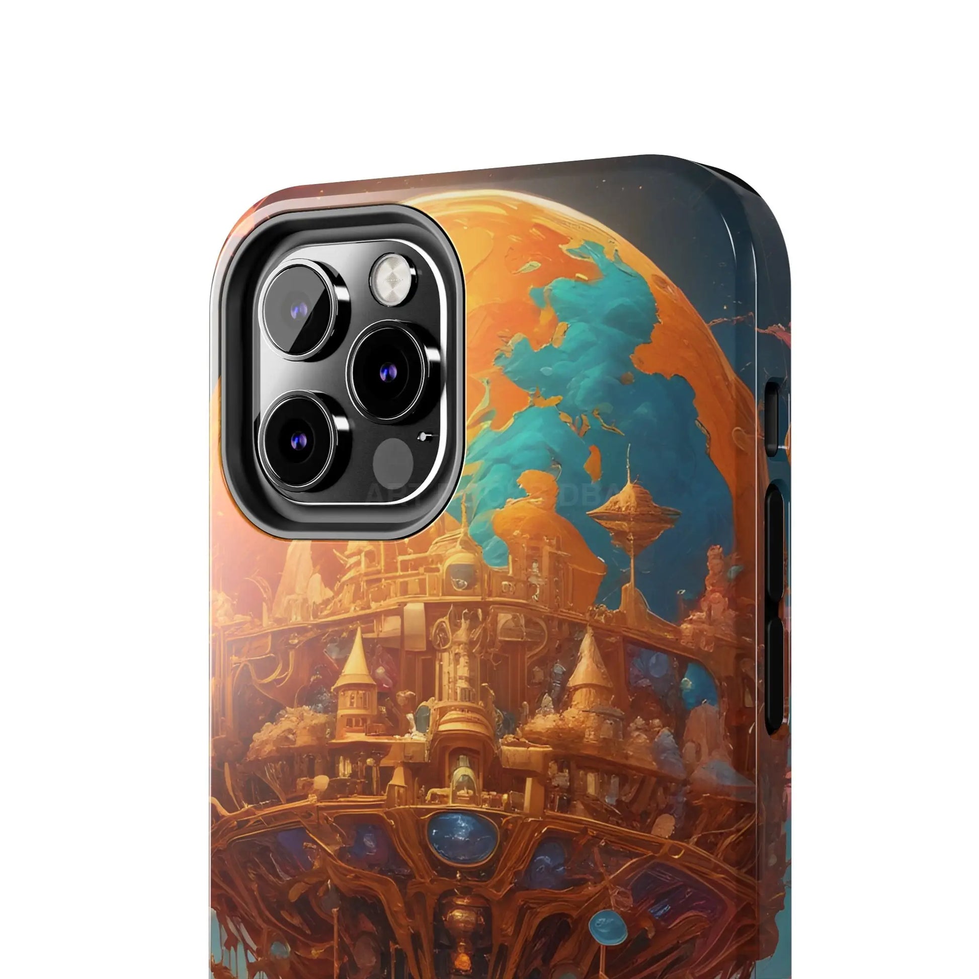 Fantasy Golden World Phone Case Durable Phone Cover Unique Artwork Case Gift for Gamers Cosmic Aesthetic Phone