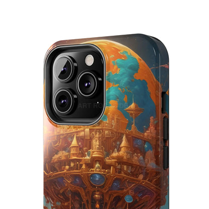 Fantasy Golden World Phone Case Durable Phone Cover Unique Artwork Case Gift for Gamers Cosmic Aesthetic Phone