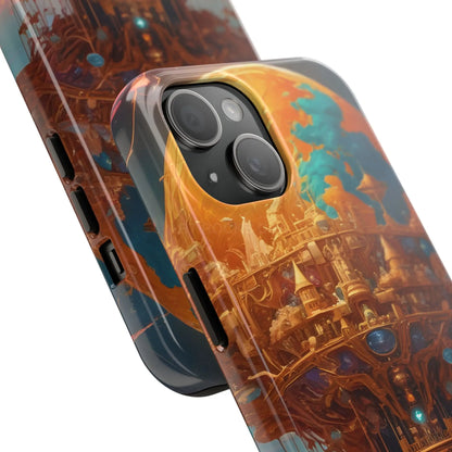 Fantasy Golden World Phone Case Durable Phone Cover Unique Artwork Case Gift for Gamers Cosmic Aesthetic Phone