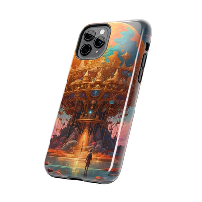 Fantasy Golden World Phone Case Durable Phone Cover Unique Artwork Case Gift for Gamers Cosmic Aesthetic Phone