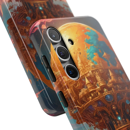 Fantasy Golden World Phone Case Durable Phone Cover Unique Artwork Case Gift for Gamers Cosmic Aesthetic Phone