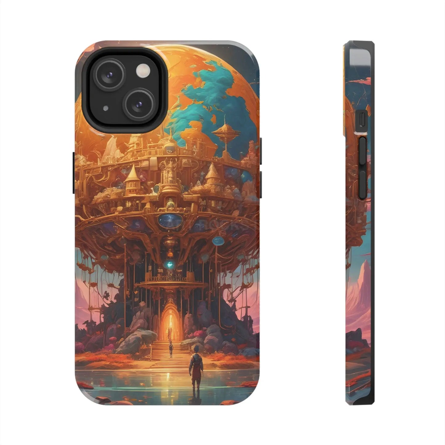 Fantasy Golden World Phone Case Durable Phone Cover Unique Artwork Case Gift for Gamers Cosmic Aesthetic Phone