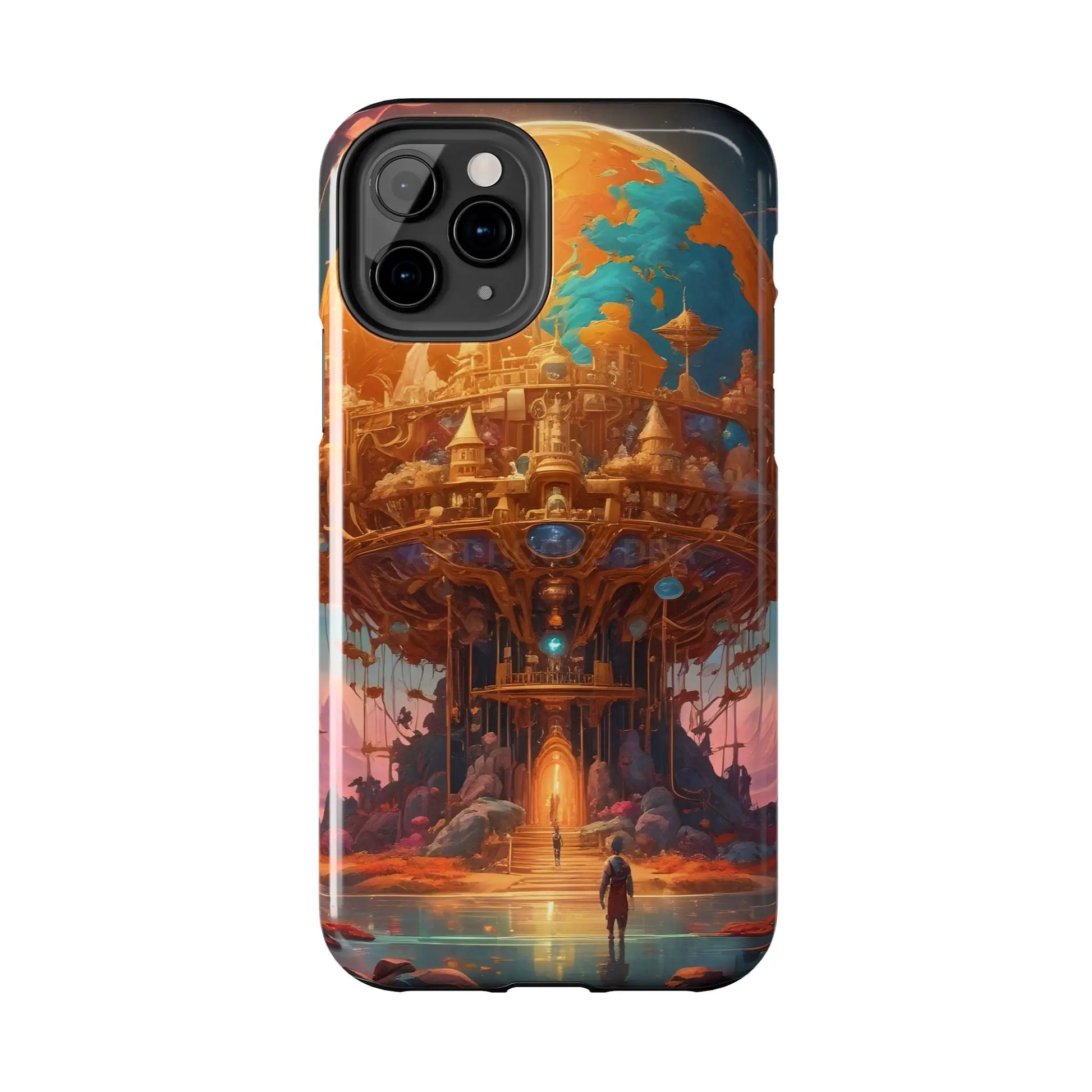 Fantasy Golden World Phone Case Durable Phone Cover Unique Artwork Case Gift for Gamers Cosmic Aesthetic Phone