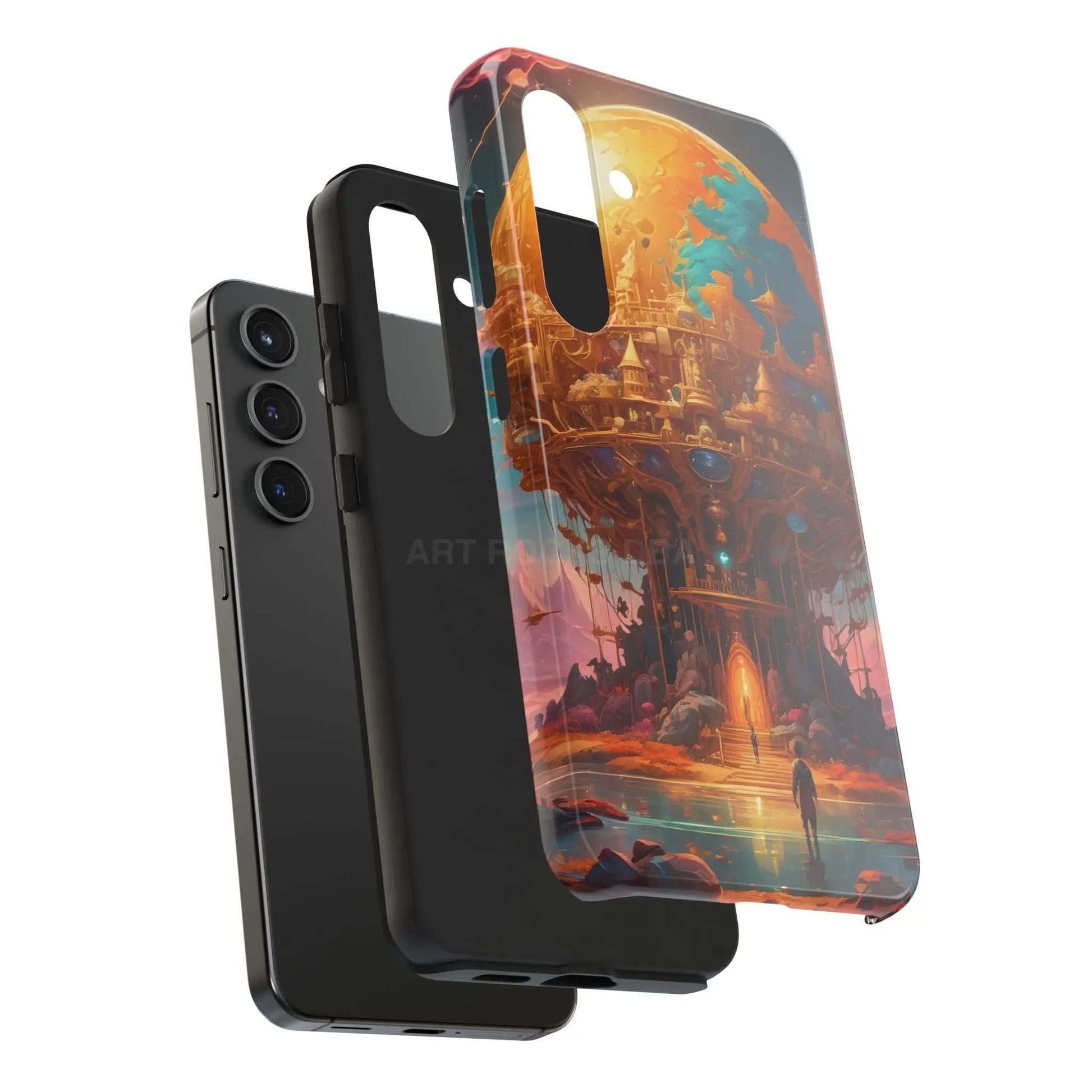 Fantasy Golden World Phone Case Durable Phone Cover Unique Artwork Case Gift for Gamers Cosmic Aesthetic Phone