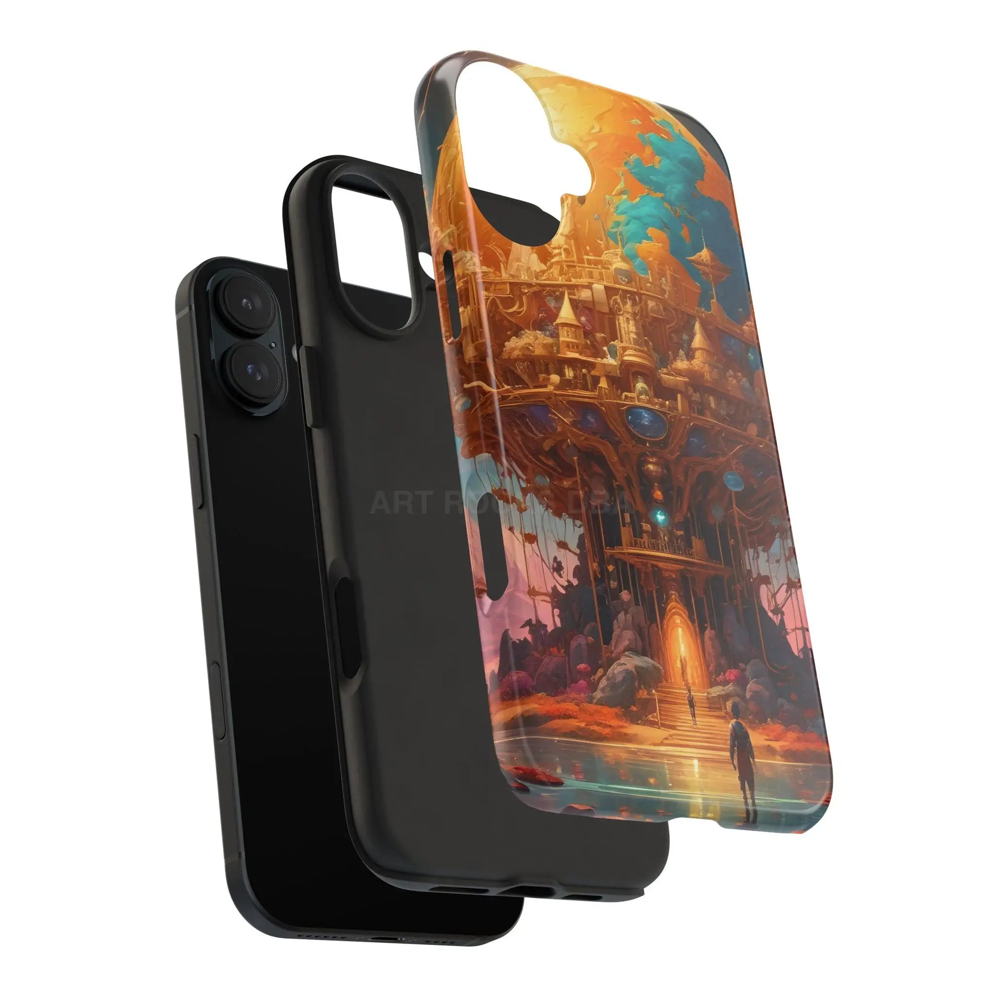 Fantasy Golden World Phone Case Durable Phone Cover Unique Artwork Case Gift for Gamers Cosmic Aesthetic Phone