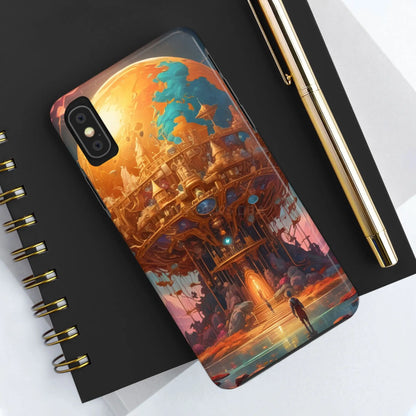 Fantasy Golden World Phone Case Durable Phone Cover Unique Artwork Case Gift for Gamers Cosmic Aesthetic Phone