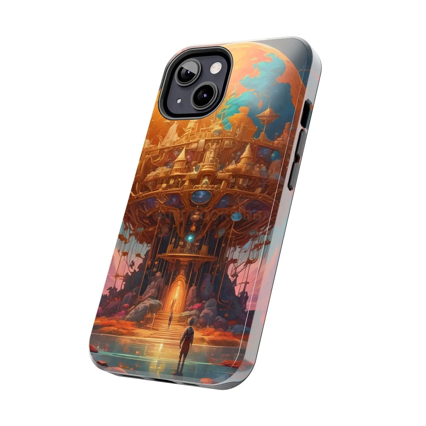 Fantasy Golden World Phone Case Durable Phone Cover Unique Artwork Case Gift for Gamers Cosmic Aesthetic Phone