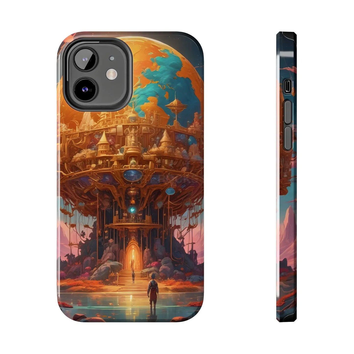 Fantasy Golden World Phone Case Durable Phone Cover Unique Artwork Case Gift for Gamers Cosmic Aesthetic Phone
