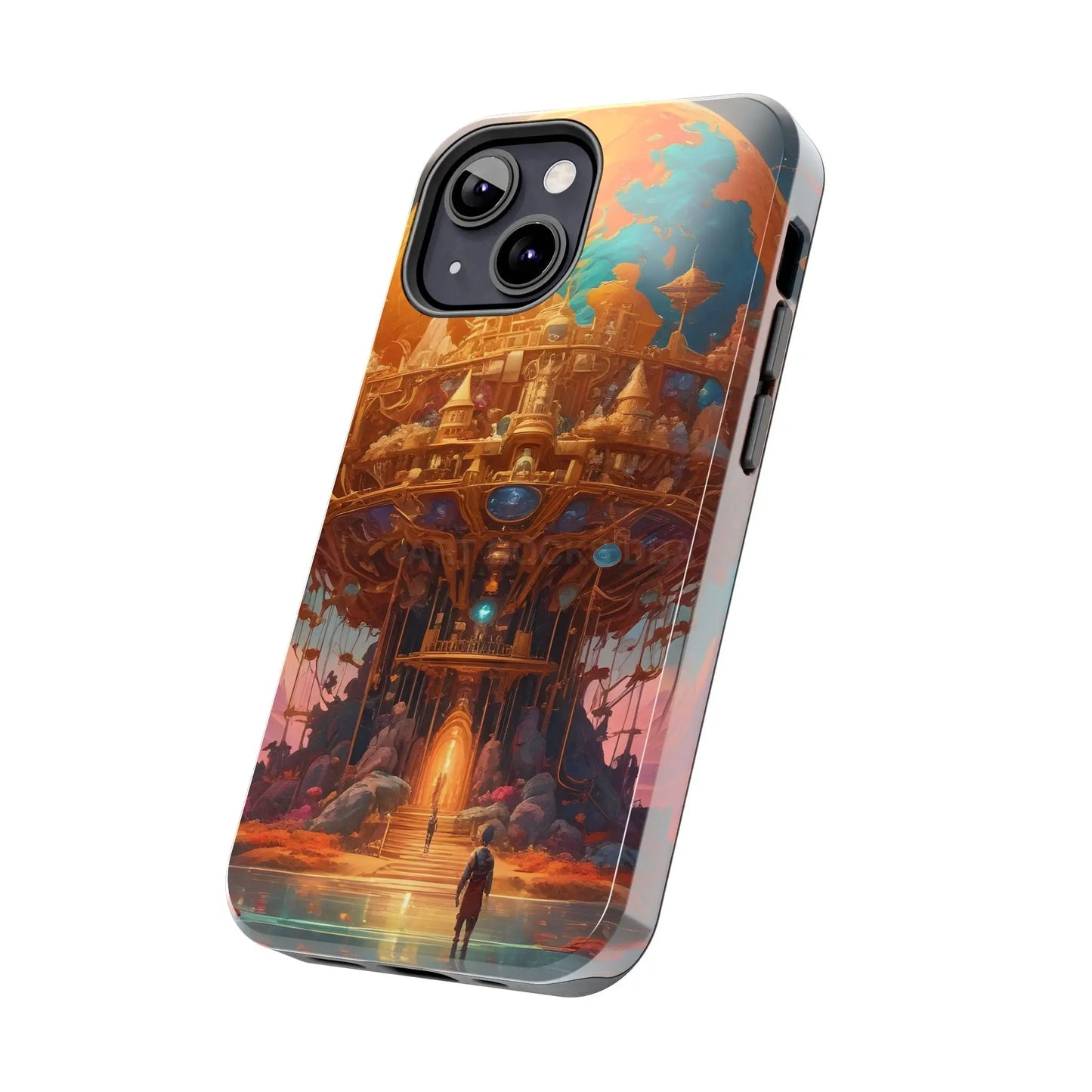 Fantasy Golden World Phone Case Durable Phone Cover Unique Artwork Case Gift for Gamers Cosmic Aesthetic Phone