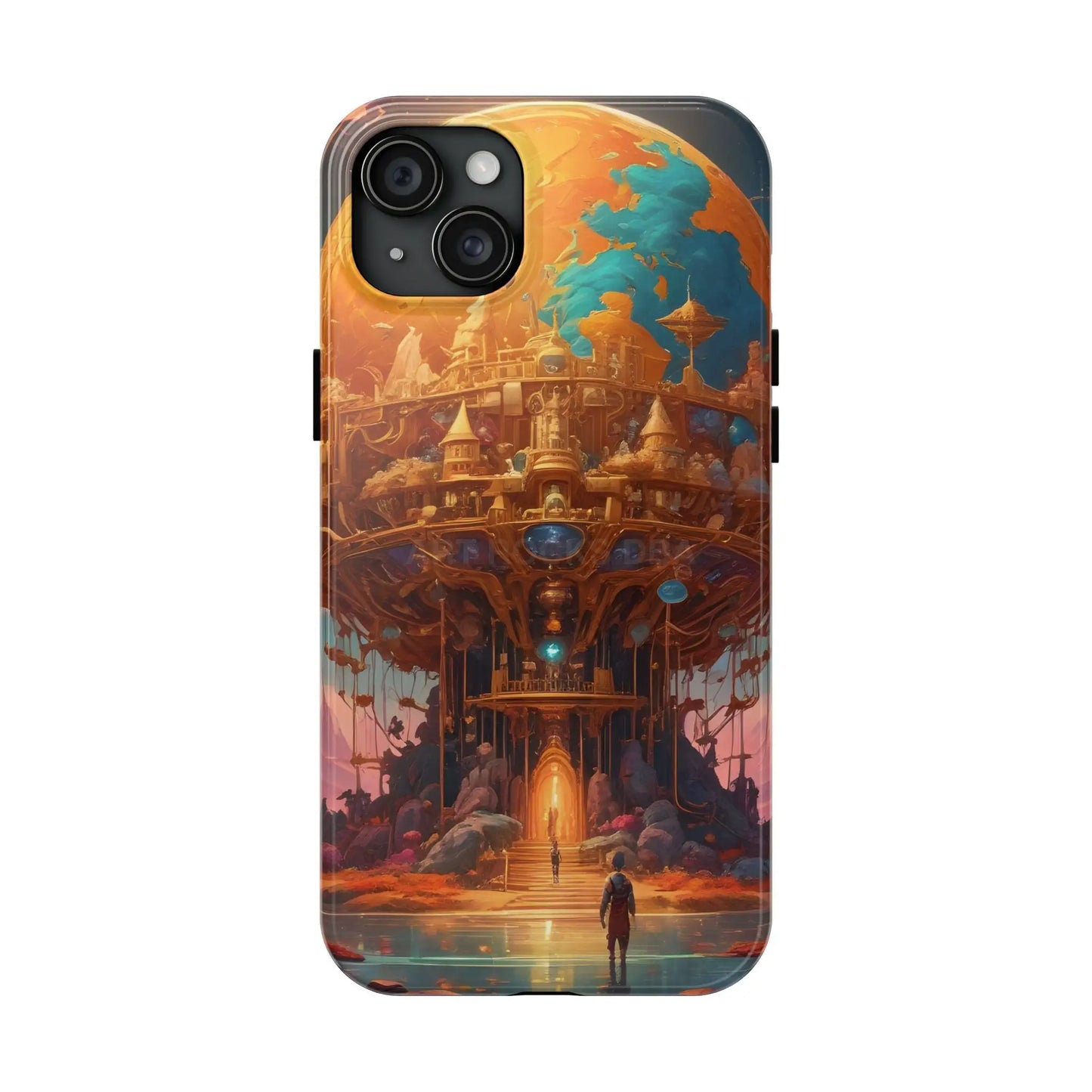 Fantasy Golden World Phone Case Durable Phone Cover Unique Artwork Case Gift for Gamers Cosmic Aesthetic Phone