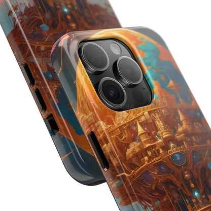 Fantasy Golden World Phone Case Durable Phone Cover Unique Artwork Case Gift for Gamers Cosmic Aesthetic Phone