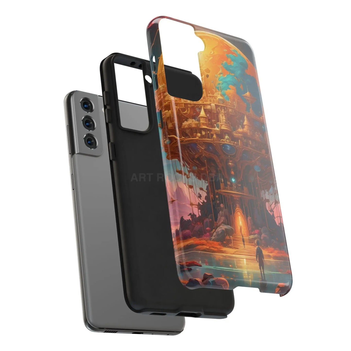 Fantasy Golden World Phone Case Durable Phone Cover Unique Artwork Case Gift for Gamers Cosmic Aesthetic Phone